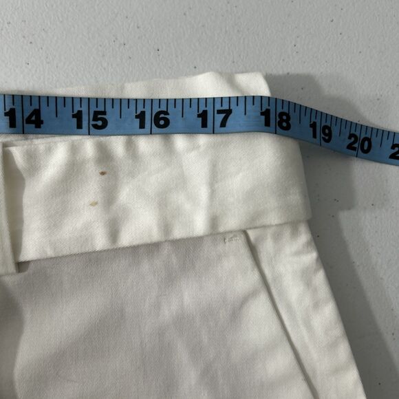 Ann Taylor Shorts Womens 14 White Scalloped High Rise Tie Tapered Leg Minimalist - Picture 5 of 10